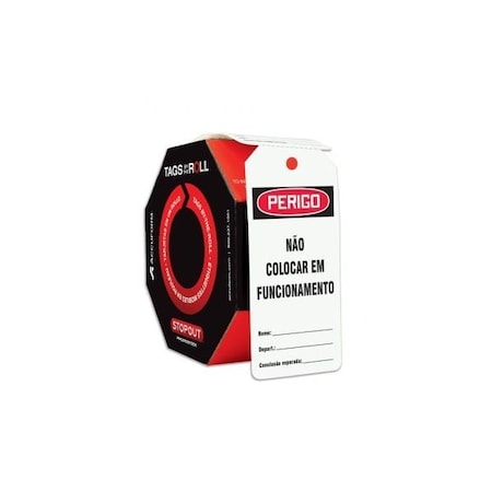 Accuform Spanish Tags By-The-Roll, Danger Do Not Use, PF-Cardstock, 250/Rl TAR143